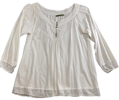 Top campesino de terciopelo de Graham & Spencer para mujer talla M cuello Henley manga larga Foto 1 de 4