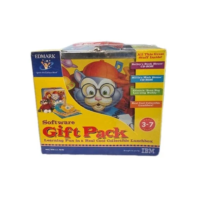 Bailey Software Gift Pack 1998 Edmark IBM PC CD-ROM Lunchbox + Plush NEW - Image 1 of 4