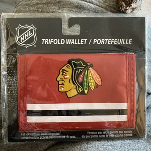 NHL Chicago Blackhawks Printed Tri-Fold Nylon Wallet by JF Sports- NEW - Picture 1 of 2