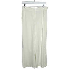 Theory Womens Size 6 Ivory High Slit Crepe Dress Pants Trousers Wide Leg NEW - Picture 1 of 8