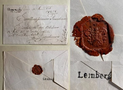 1838 Rawa Ruska a Lviv pre-sello letra cera sello Austria Ucrania Polonia Foto 1 de 4