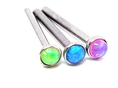 Perno de nariz de ópalo 1,5 mm 20 g (0,8 mm) g23 titanio recto 8 mm poste 3 colores a elección Foto 1 de 4