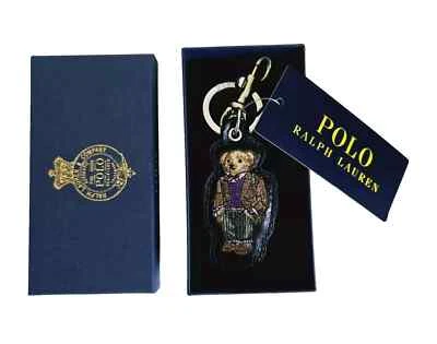 NUEVO Polo Ralph Lauren Polo Oso Cuero Llavero Dije Nuevo en Caja Foto 1 de 4