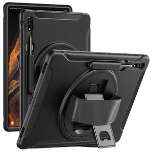 Housse Etui Support Sangle PU Antichoc pour Samsung Tab S8 S9 S10 Ultra 14,6" - Photo 1/10