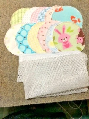 15 pc Cotton Reusable Makeup Remover Pads Wipes Washable Facial Rounds Handmade - Image 1 of 3