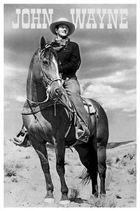JOHN WAYNE ~ MONTAR A CABALLO 24x36 PÓSTER Western Película Icono Vaquero - Imagen 1 de 1