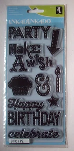 Marquee  Birthday Party celebrate Make a Wish Inkadinkado stamp - Picture 1 of 2