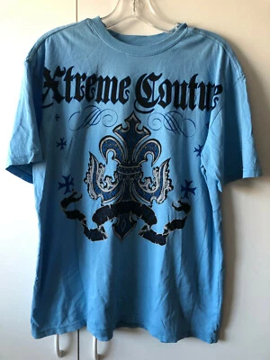 NUEVA CAMISA GRÁFICA PARA HOMBRE XTREME COUTURE AFFLICTION AZUL/NEGRO TALLA PEQUEÑA Foto 1 de 2