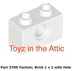 Lego 1x 3700 Blanco Técnico, Ladrillo 1x2 con Agujero 6783 Nm - Imagen 1 de 1