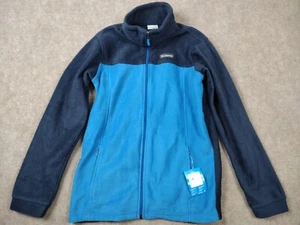 New Columbia Steens Mountain II 2 Full Zip Fleece Jacket Youth XL Blue Navy - Picture 1 of 17