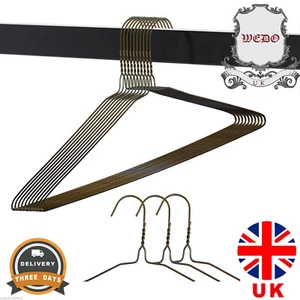 10pcs Wedo UK Brand 18y Extra Strong White Wire Cloth Coat Hanger (13G) 16"/40cm - Picture 1 of 4