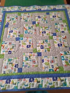 Baby Quilt "Jurassic Babies" 45"x 45" 100% Cotton Flannel $64.95 - Picture 1 of 9
