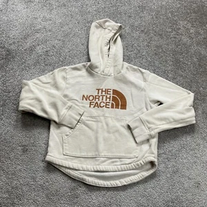 The North Face Juniors / Teen Girls Medium Hoodie Sweatshirt Beige Pullover Logo - Picture 1 of 16