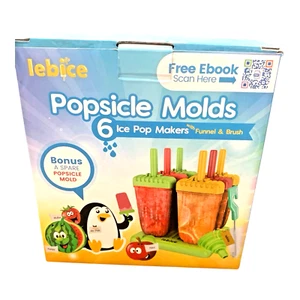 Popsicle Molds Set of 7 Reusable Ice Pop Molds With Funnel Plastic - Picture 1 of 11