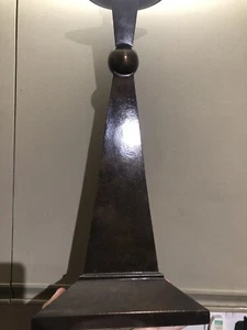 Large Heavy Patinated Brass / Bronze Effect Metal Chelsom Table Lamp Tall Church - Picture 1 of 9
