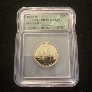 1999-S New Jersey State Clad Proof Quarter ICG PR70DCAM Deep Cameo State Quarter - Picture 1 of 14