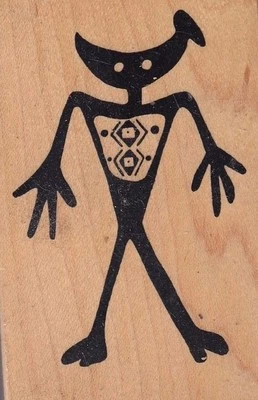 Sello de goma montado en madera psx humano cabeza de pájaro 3 1/2 x 2" envío gratuito Foto 1 de 2