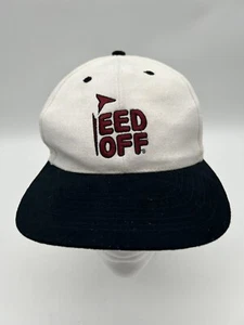 Vintage TEED OFF Golf Baseball Hat Snapback White Black Brim Anger Management - Picture 1 of 11