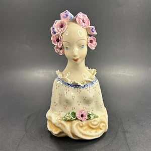Estatuilla de Colección Cordy Cybis Porcelana Dama Busto Cerámica Pintada a Mano #5010 - Imagen 1 de 11