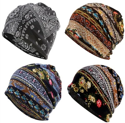 Hombres Mujeres Algodón Mezcla Hippie Paisley Slouch Suelto Esquí Gorros Sombreros Gorra Máscara Foto 1 de 4