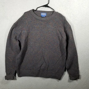 Pendleton Mens L Sweater 100% Pure Shetland Wool Crewneck Green Pullover EUC - Picture 1 of 8