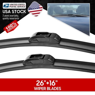 Windshield Wiper Blades 26''+16'' U/J-HOOK For 2001-2006 Subaru WRX STI 15-2018 - Imagem 1 de 4