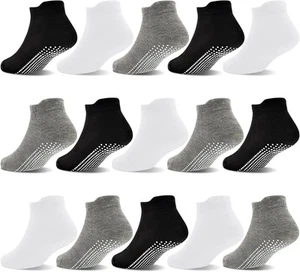 GRPSKCOS Non Slip Toddler Socks 15 Pairs 1-3T, #1 Black + White + Light Grey - Picture 1 of 6