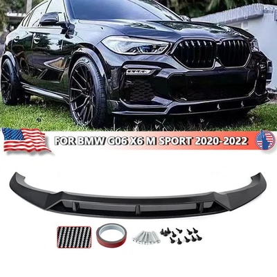 For BMW G06 X6 M Sport 2020-2022 Front Bumper Lip Splitter Carbon Look - Изображение 1 из 4