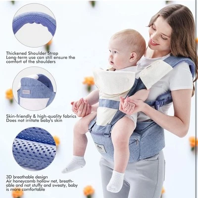 Portabebés con Asiento de Cadera, Portabebés 6 en 1 Recién Nacido a Niño Pequeño, Transpirable Foto 1 de 4