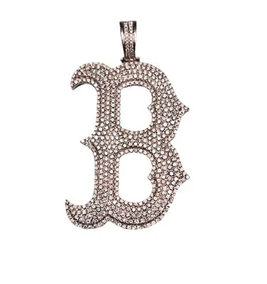 Colgante Diamante Dr Oro Blanco 10k Redondo Diamante Inicial Letra B Apx 3-3.5 TCW Foto 1 de 4