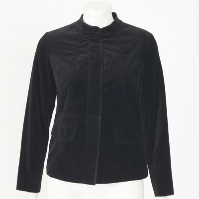 Jaqueta Blazer de Veludo Coldwater Creek Preta Feminina Tamanho 12 Clássica Chique Gótica - Imagem 1 de 4