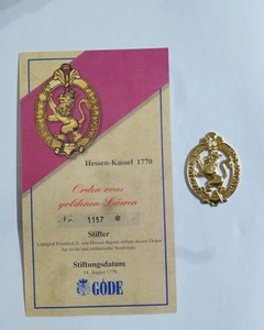 Orden Abzeichen Göde Hessen-Kassel 1770 Orden vom goldenen Löwen - Bild 1 von 1