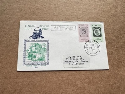 Ирландия 1967 FDC + Fenian Rising набор #238-39 + PhilArt Cachet + в Северную Ирландию - Изображение 1 из 2