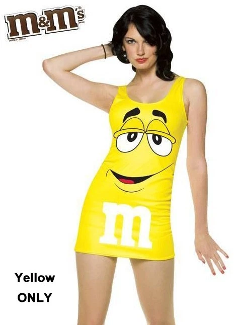 Adulto Mujer Sexy M&M Vestido sin mangas Divertido Halloween Juegos con disfraces Disfraz Vestidos de fiesta Foto 1 de 4