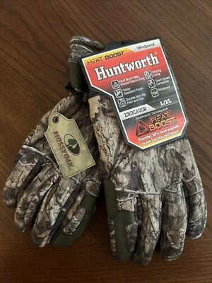 “NEW” Mossy Oak Heat Boost Huntworth Endeavor Windproof Hunting Gloves size L/XL - Image 1 of 4