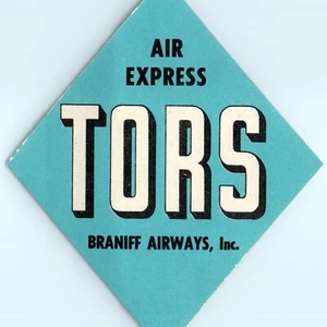 Etiqueta de equipaje TORS Air Express avión diamante C42 Braniff Airways, Inc. década de 1950 - Imagen 1 de 3