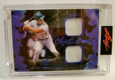 RICKEY HENDERSON /15 BLUE GAME USED LEAF ART OF SPORT 2021