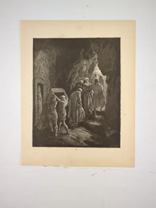 Biblia Gustave Dore c1890 impresión antigua 12x9" entierro de Sara Antiguo Testamento p12 - Imagen 1 de 1