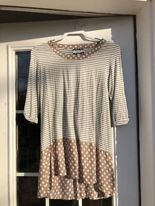 Women’s tunic/polka dots/striped/cream/size S - Picture 1 of 5