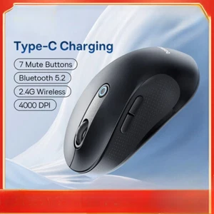 Wireless Mouse Ty Uetooth 5.2 4000 DPI Computer Laptop Mute Mice Ergonomic Mouse - Picture 1 of 26