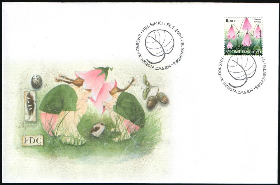 Finland FDC 2004, Twinflower (Linnaea borealis) , Mint - Image 1 of 1