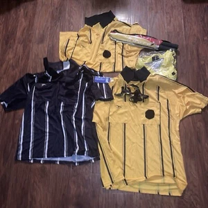 AYSO Agora Score Soccer Referee Jersey Yellow Sideline Flags Whistle Size A XL - Picture 1 of 8