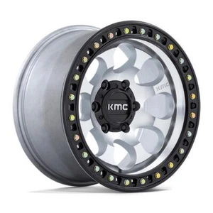 17x8.5 +10 KMC KM550 Riot SBL 6x5.5 Machined W/Satin Black Lip Wheels (Set of 4) - Picture 1 of 1