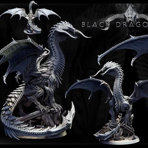 Black Dragons  DnD Legion Terrain Scenery Tabletop Miniatures 28mm Frostgrave - Picture 1 of 20
