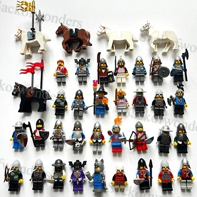 2 Pcs  Lego Random Castle Knights, Horses, Forestmen, Wizard Minifigure Rare lot - Image 1 of 4