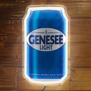 Insegna Luminosa Neon LED Uomo Grotta Decorazione Parete Birra Bar Pub GENESEE 12"x7" K1 - Foto 1 di 4