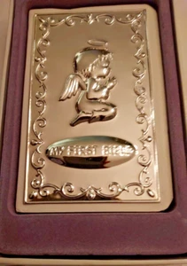 My First Bible Silverplate New Testament Ribbon Bookmark Silver Gilded Pages - Picture 1 of 13