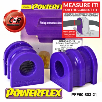 Powerflex Vorn Arb Buchsen 21mm für Renault Clio 3 197/200 05/09-12 - Bild 1 von 4