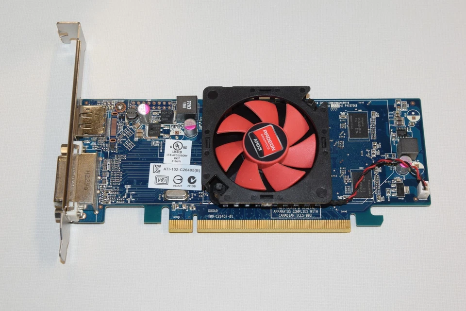 Dell AMD Radeon HD 6450 Full Height PCI Express x16 Video Card 1GB DVI DP 2C7NH - Image 1 of 1