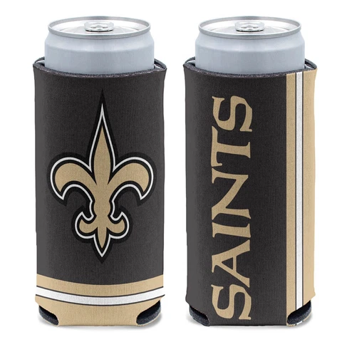 New NFL New Orleans Saints Football Licensed Slim Can Cooler Drink Cooler Cover